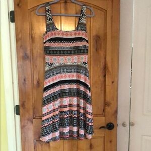 LOFT Geometric Print Sleeveless Dress